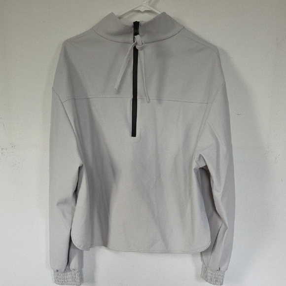 Zara Tops - Zara Light Grey Half Zip Crop Pullover